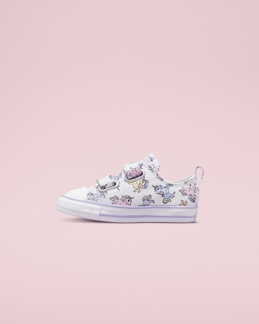 Dívčí Boty Nízké Converse Chuck Taylor All Star Easy-On Unicorns Bílé Šedé Fialové | CZ DSPL54